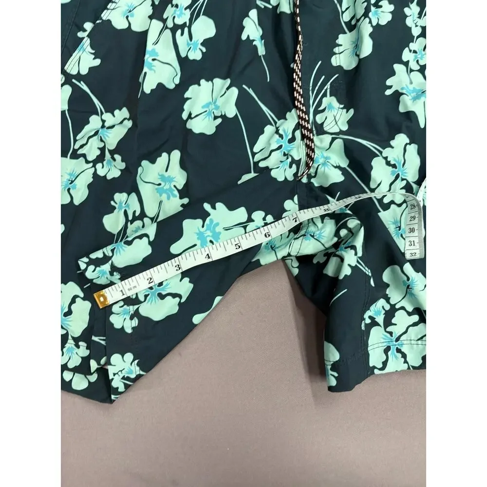 Hurley Shorts Mens S Teal Hybrid Volley Swim Trunk Pockets Lined Stretch Floral